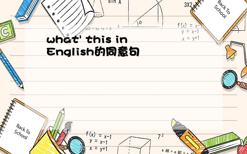 what' this in English的同意句