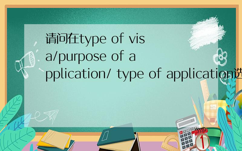 请问在type of visa/purpose of application/ type of application选