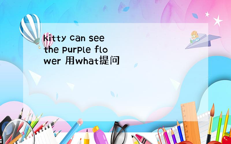 kitty can see the purple flower 用what提问