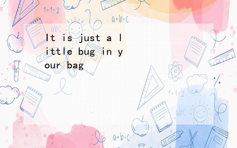 It is just a little bug in your bag