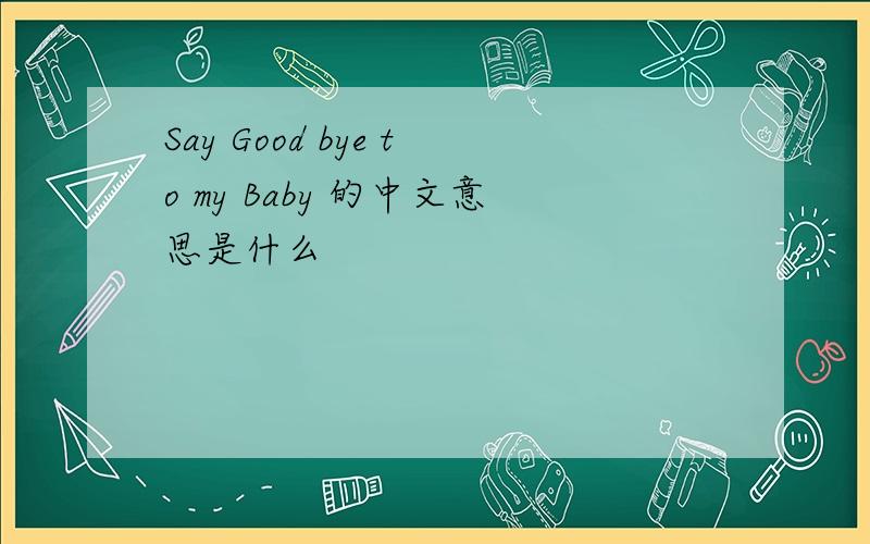 Say Good bye to my Baby 的中文意思是什么