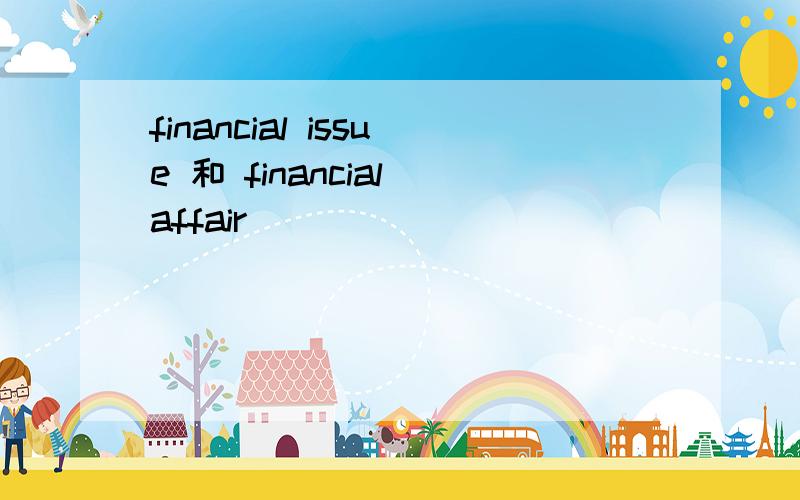 financial issue 和 financial affair