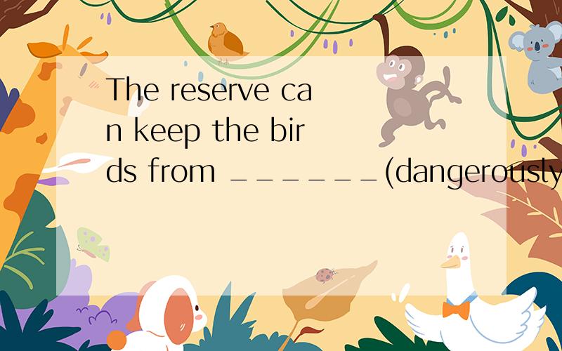 The reserve can keep the birds from ______(dangerously).
