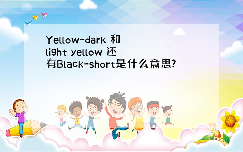 Yellow-dark 和 light yellow 还有Black-short是什么意思?