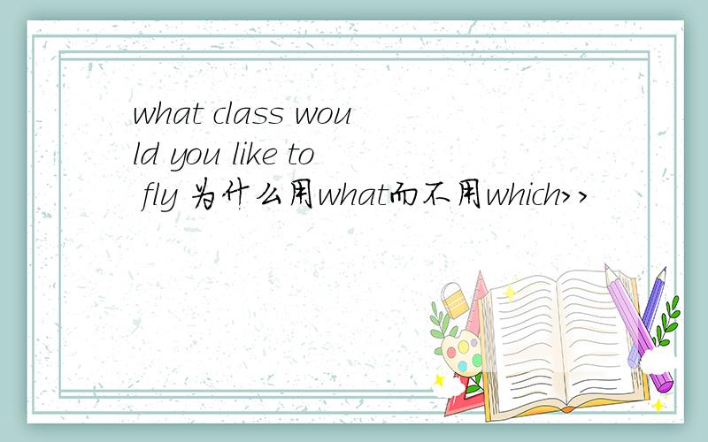 what class would you like to fly 为什么用what而不用which>>