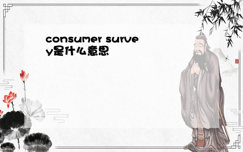consumer survey是什么意思