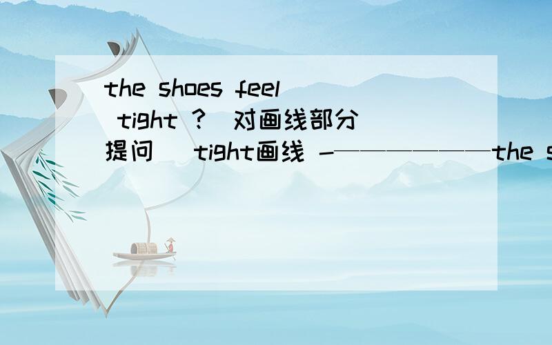 the shoes feel tight ?（对画线部分提问） tight画线 -——————the shoes fee