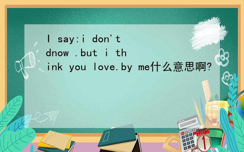 I say:i don't dnow .but i think you love.by me什么意思啊?