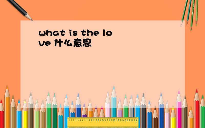 what is the love 什么意思