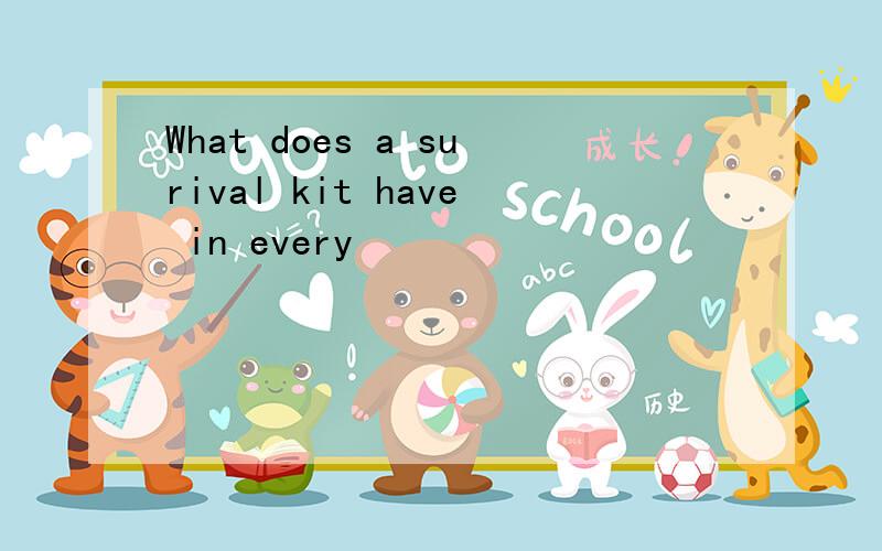What does a surival kit have in every
