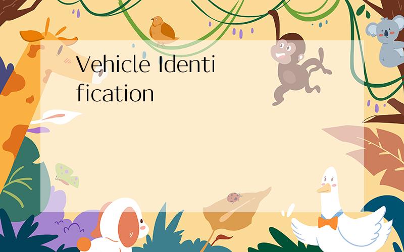 Vehicle Identification