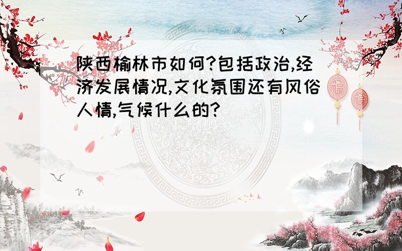 陕西榆林市如何?包括政治,经济发展情况,文化氛围还有风俗人情,气候什么的?