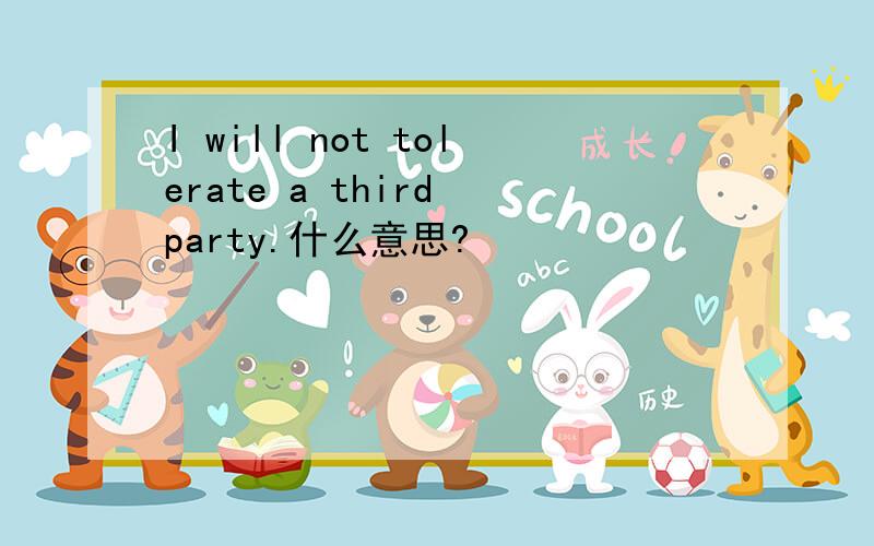 I will not tolerate a third party.什么意思?
