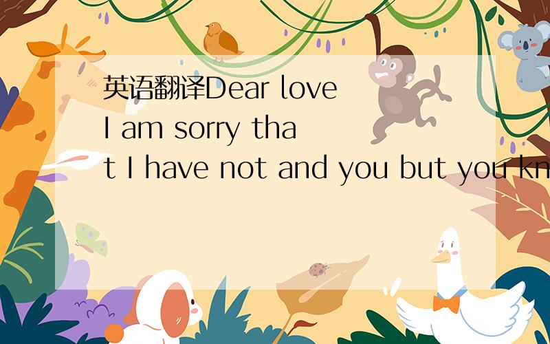 英语翻译Dear love I am sorry that I have not and you but you kno
