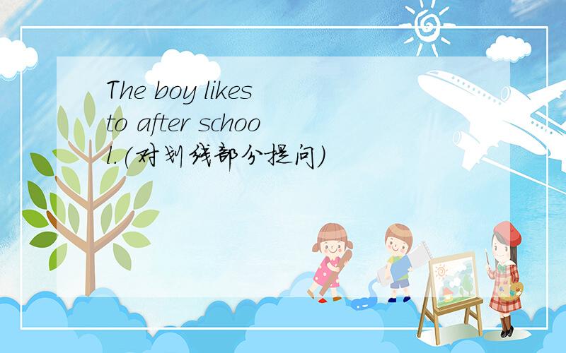 The boy likes to after school.(对划线部分提问)