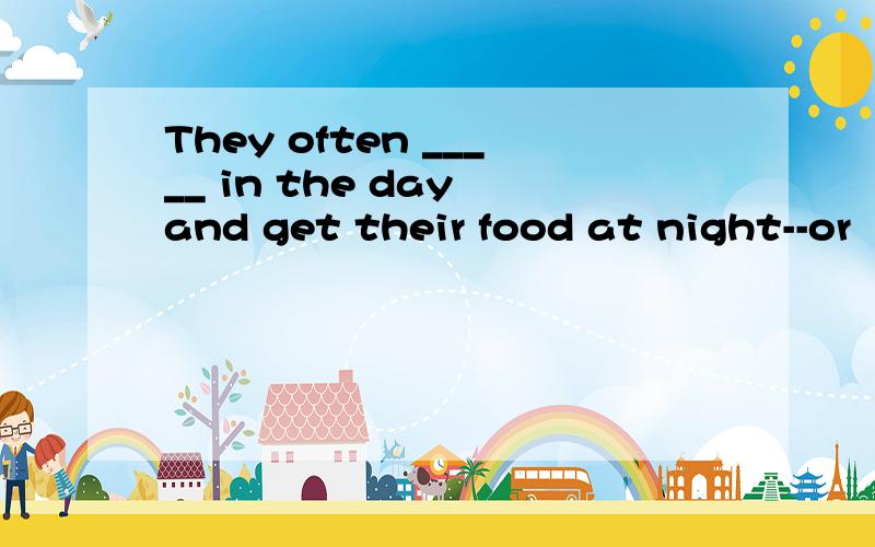 They often _____ in the day and get their food at night--or