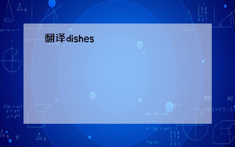 翻译dishes