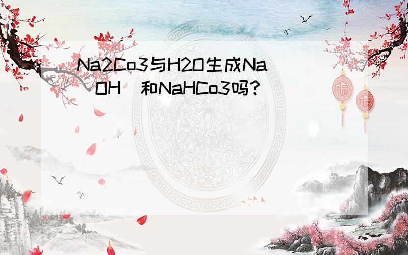 Na2Co3与H2O生成Na(OH)和NaHCo3吗?
