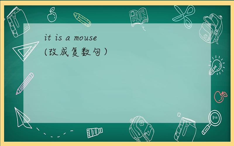 it is a mouse (改成复数句）