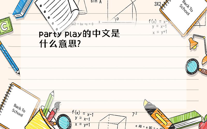 party play的中文是什么意思?