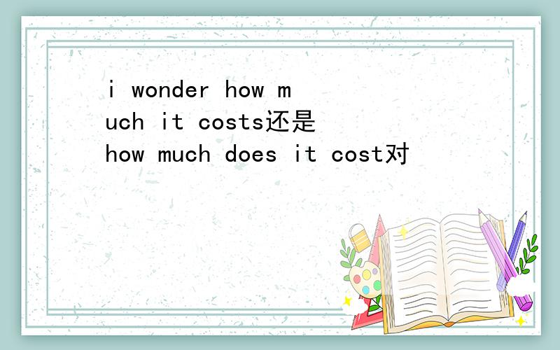 i wonder how much it costs还是how much does it cost对