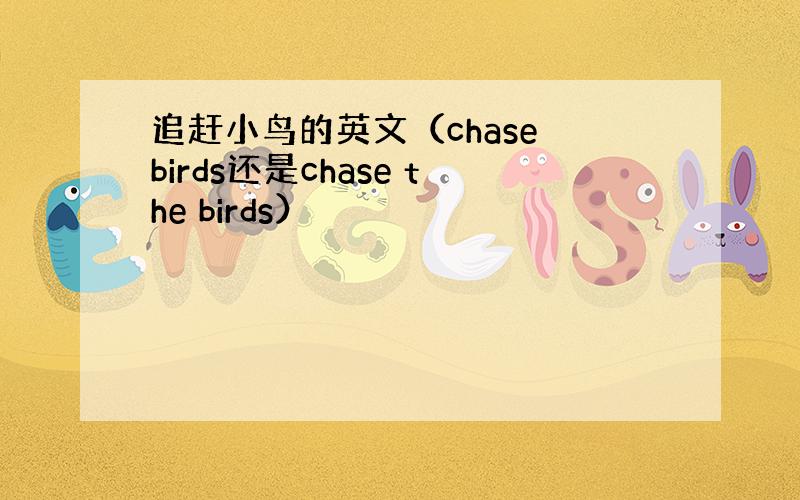 追赶小鸟的英文（chase birds还是chase the birds）