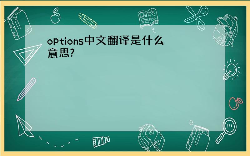 options中文翻译是什么意思?