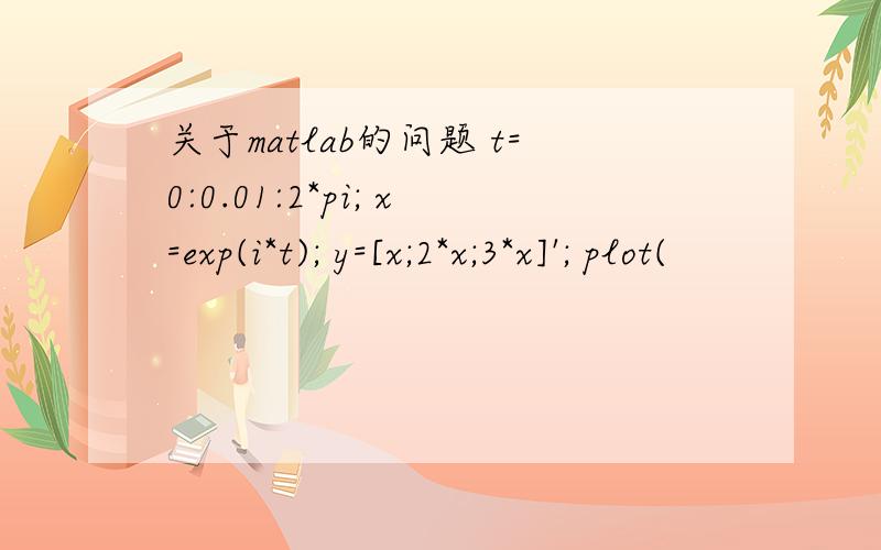 关于matlab的问题 t=0:0.01:2*pi; x=exp(i*t); y=[x;2*x;3*x]'; plot(