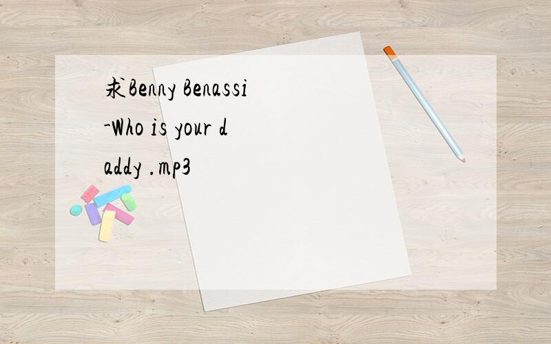 求Benny Benassi-Who is your daddy .mp3