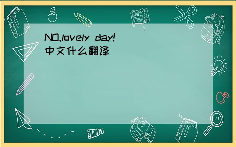 NO.lovely day!中文什么翻译