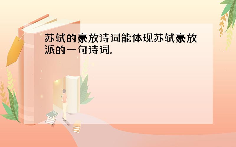 苏轼的豪放诗词能体现苏轼豪放派的一句诗词.