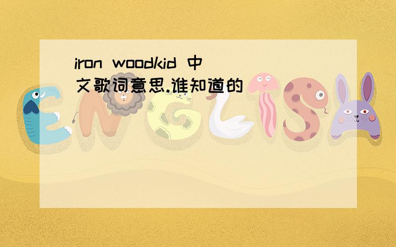 iron woodkid 中文歌词意思.谁知道的