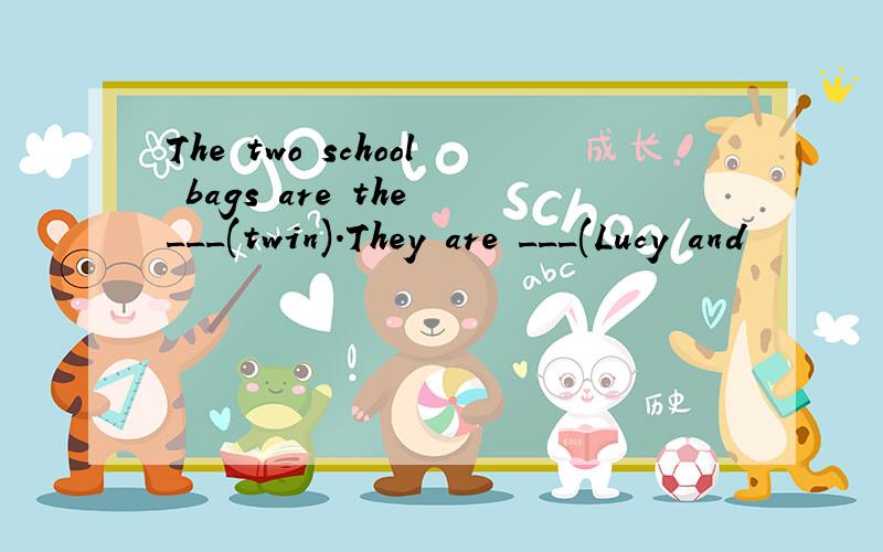 The two school bags are the ___(twin).They are ___(Lucy and