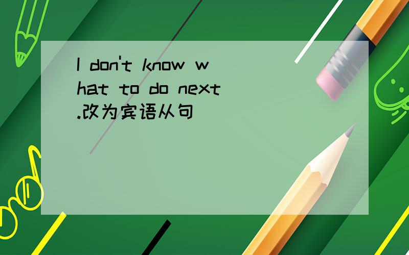 I don't know what to do next.改为宾语从句