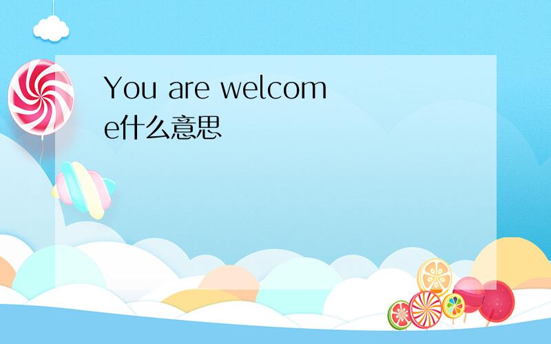 You are welcome什么意思