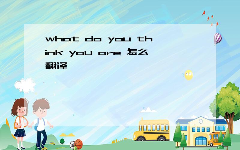what do you think you are 怎么翻译