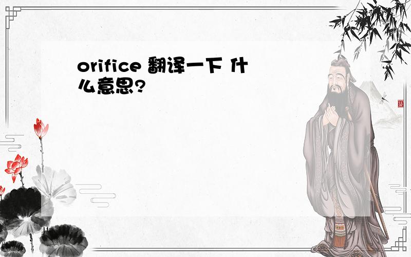 orifice 翻译一下 什么意思?