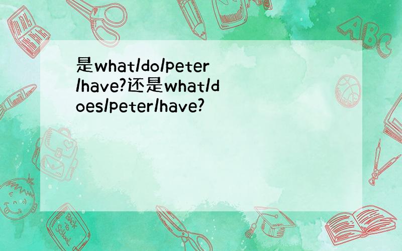 是what/do/peter/have?还是what/does/peter/have?