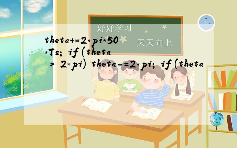 theta+=2*pi*50*Ts; if (theta > 2*pi) theta-=2*pi; if (theta