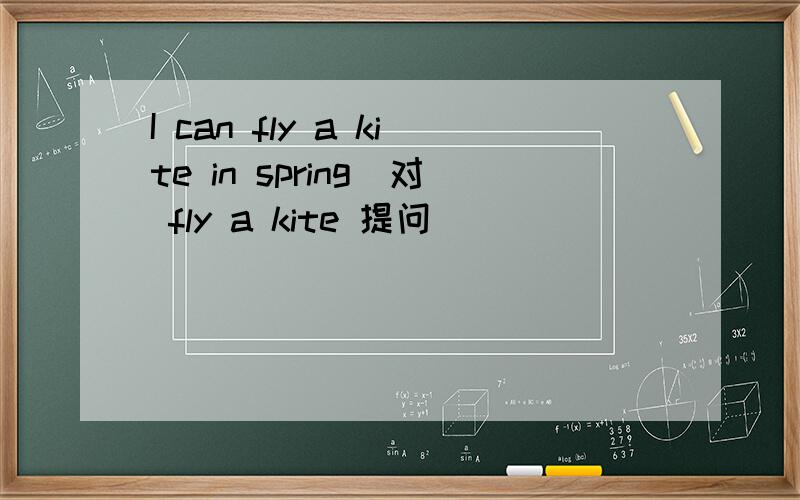 I can fly a kite in spring(对 fly a kite 提问)