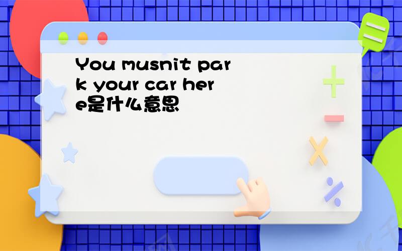 You musnit park your car here是什么意思