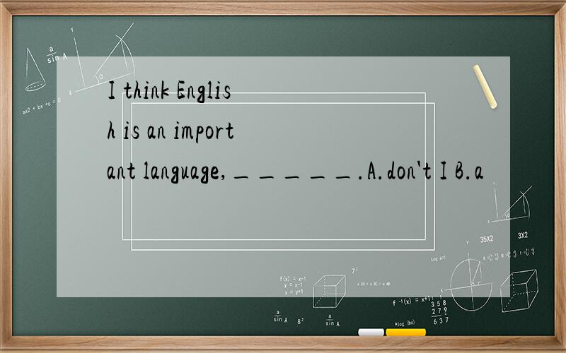 I think English is an important language,_____.A.don't I B.a