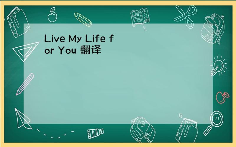 Live My Life for You 翻译