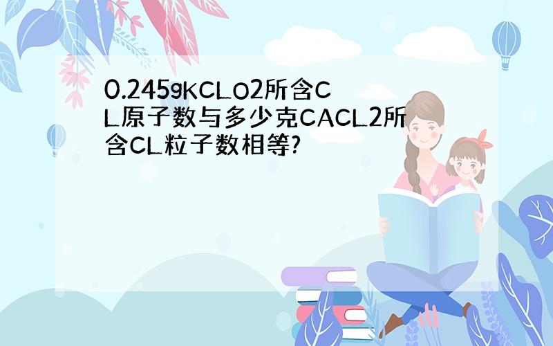 0.245gKCLO2所含CL原子数与多少克CACL2所含CL粒子数相等?