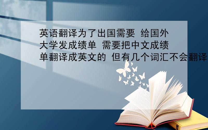 英语翻译为了出国需要 给国外大学发成绩单 需要把中文成绩单翻译成英文的 但有几个词汇不会翻译 1.已或得学分2.通识必修