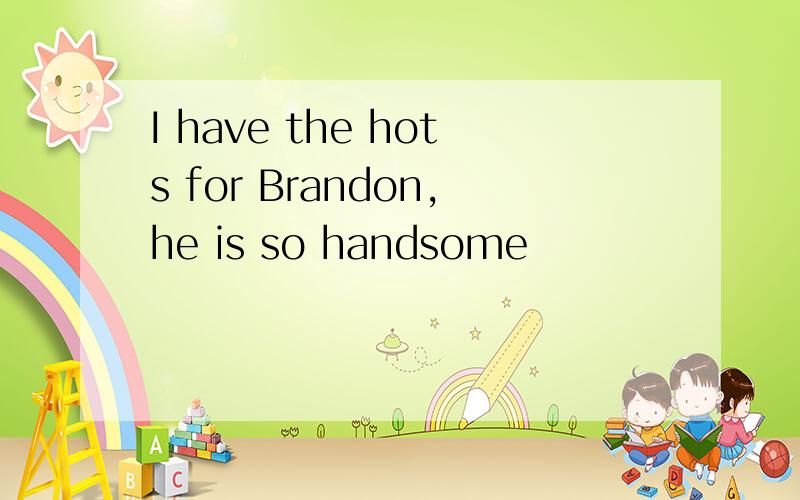 I have the hots for Brandon,he is so handsome