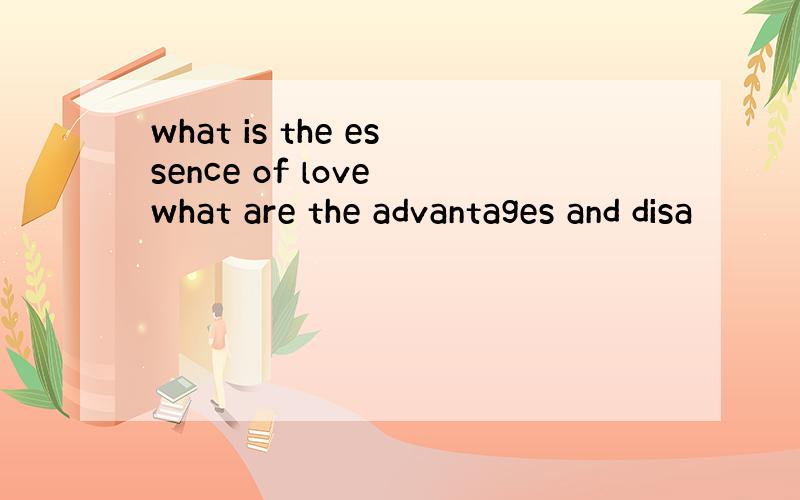 what is the essence of love what are the advantages and disa