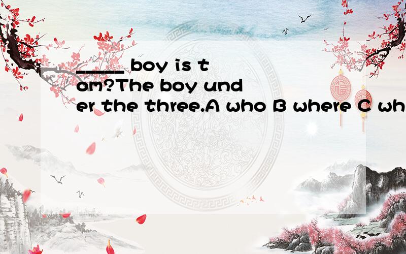_____ boy is tom?The boy under the three.A who B where C whi