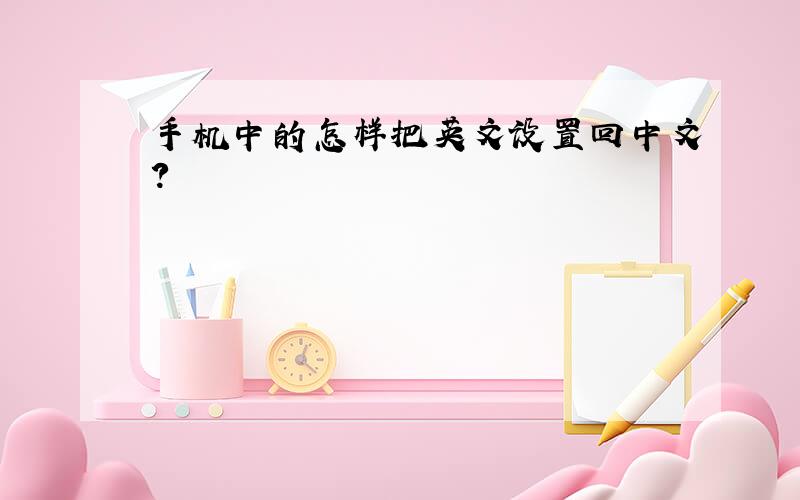 手机中的怎样把英文设置回中文?