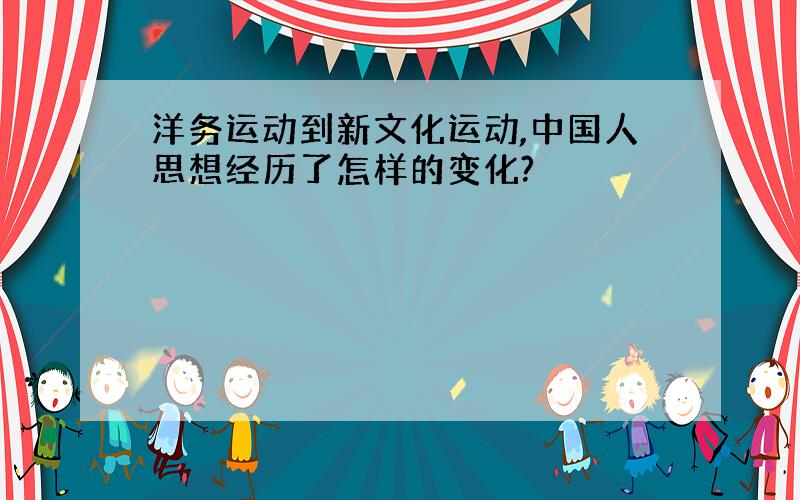 洋务运动到新文化运动,中国人思想经历了怎样的变化?